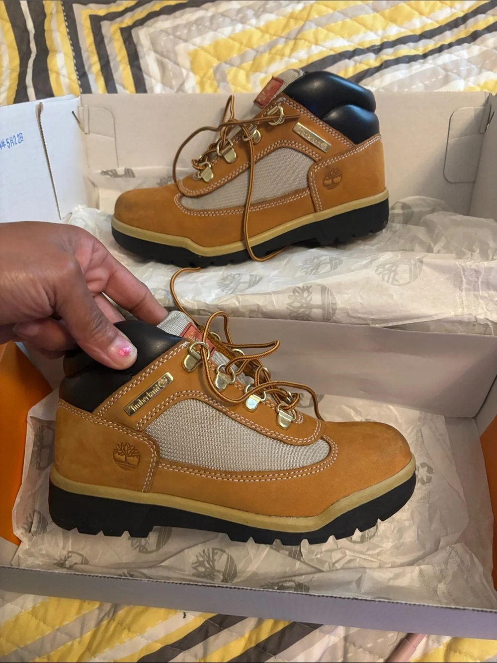 Timberland Kids Wheat and Beige Hiking Boots